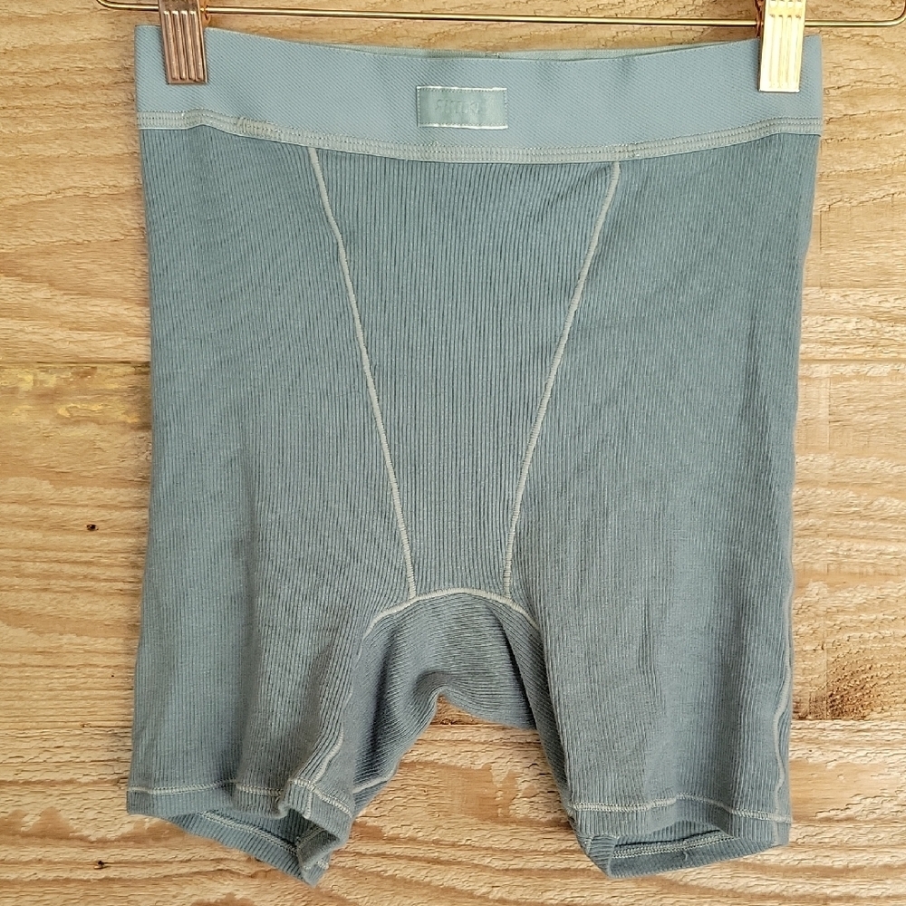 SKIMS XSmall Green Cotton Ribbed Boxer